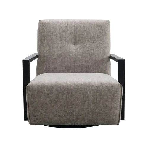 Modern Mixed Weave Fabric Revolving 1 Seater Sofa TALC METAL Good to Know Preview-1