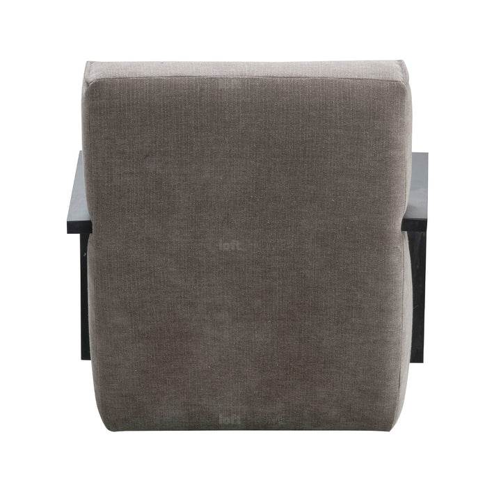 Minimalist fabric 1 seater sofa talc wood material variants.