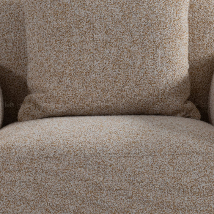 Minimalist fabric 1 seater sofa talc in panoramic view.