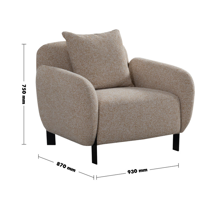 Minimalist fabric 1 seater sofa talc size charts.