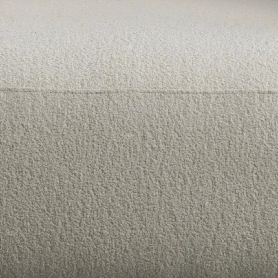 Modern boucle fabric 1 seater sofa topaz in panoramic view.