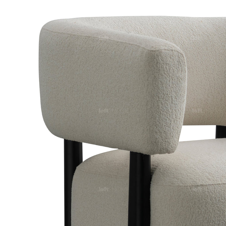 Minimalist fabric 1 seater sofa topaz in details.