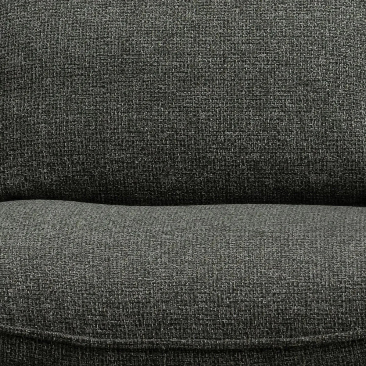 Modern mixed weave fabric 1 seater sofa turret in panoramic view.