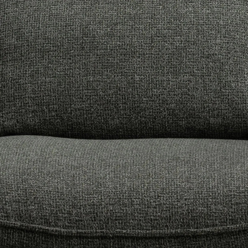 Modern mixed weave fabric 1 seater sofa turret in panoramic view.