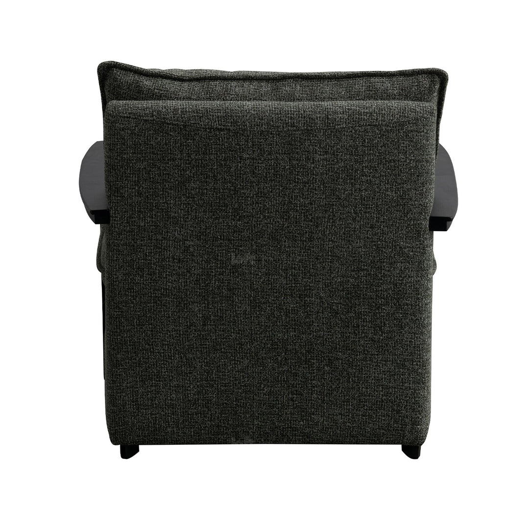 Minimalist fabric 1 seater sofa turret color swatches.