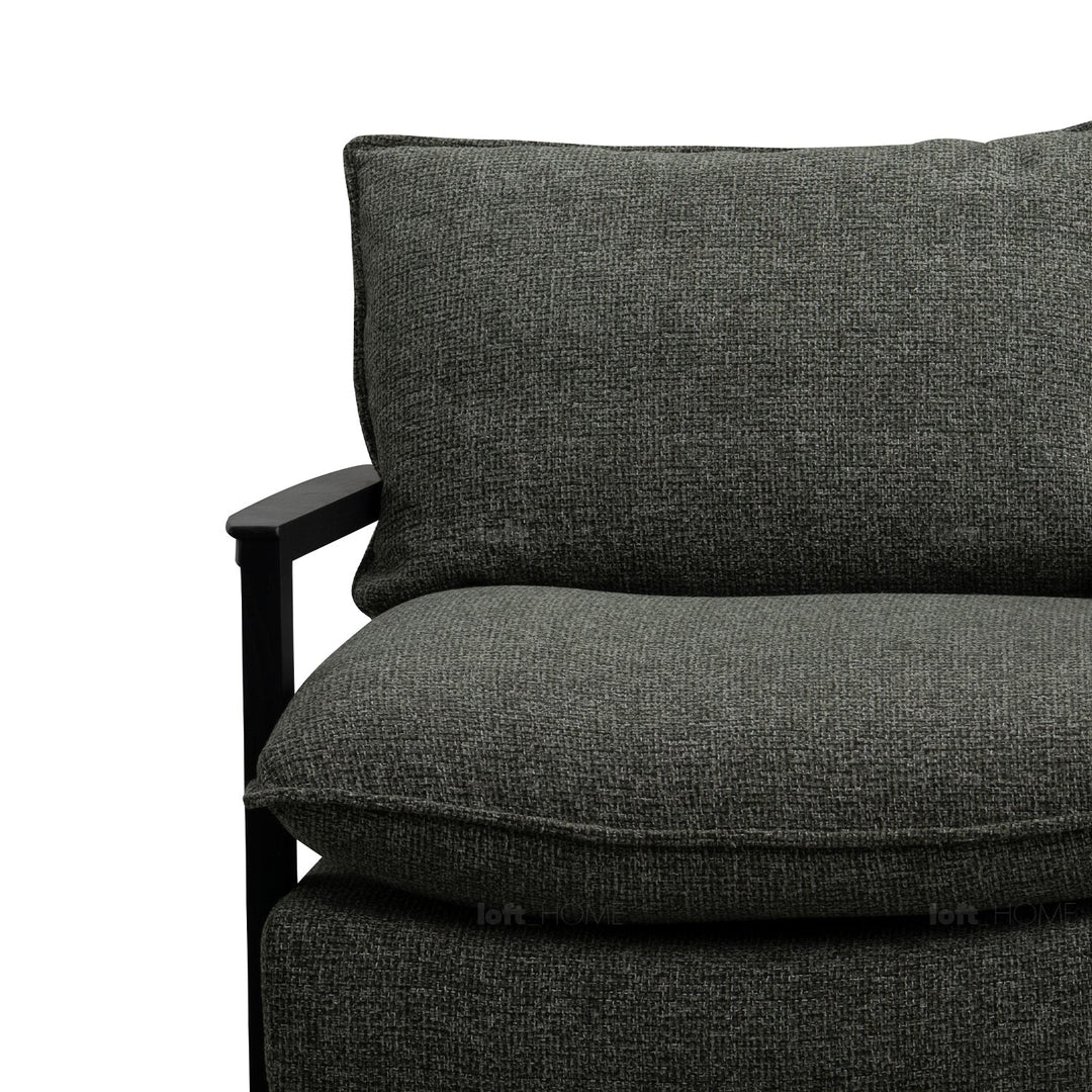 Minimalist fabric 1 seater sofa turret material variants.