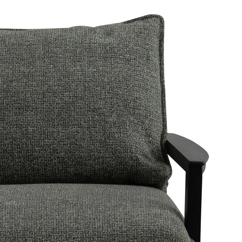 Modern mixed weave fabric 1 seater sofa turret in real life style.