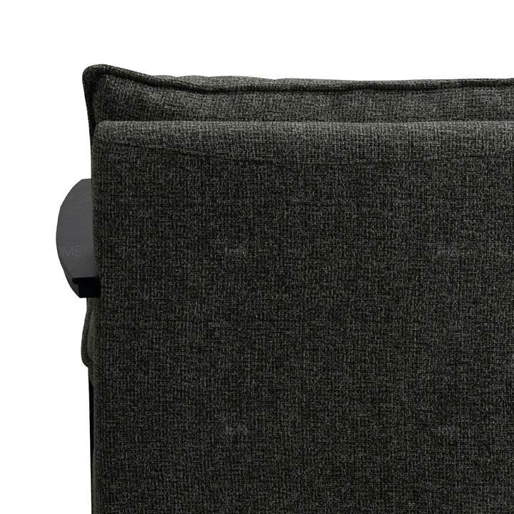 Minimalist fabric 1 seater sofa turret with context.