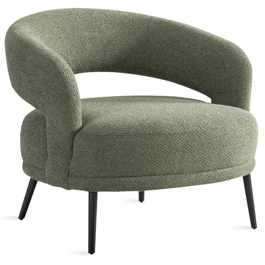 Modern mixed weave fabric 1 seater sofa yard in white background.