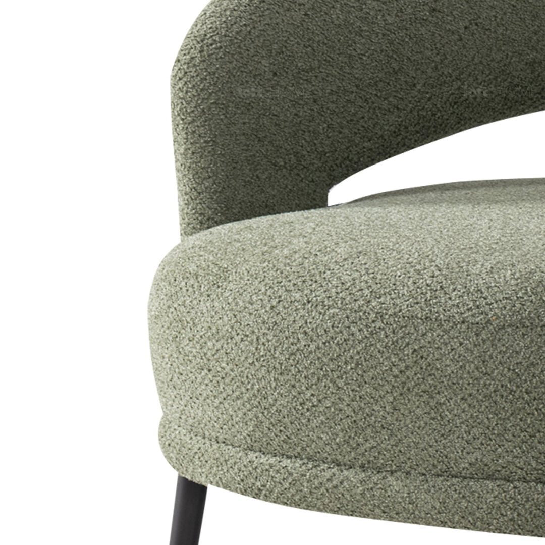 Minimalist fabric 1 seater sofa yard in details.