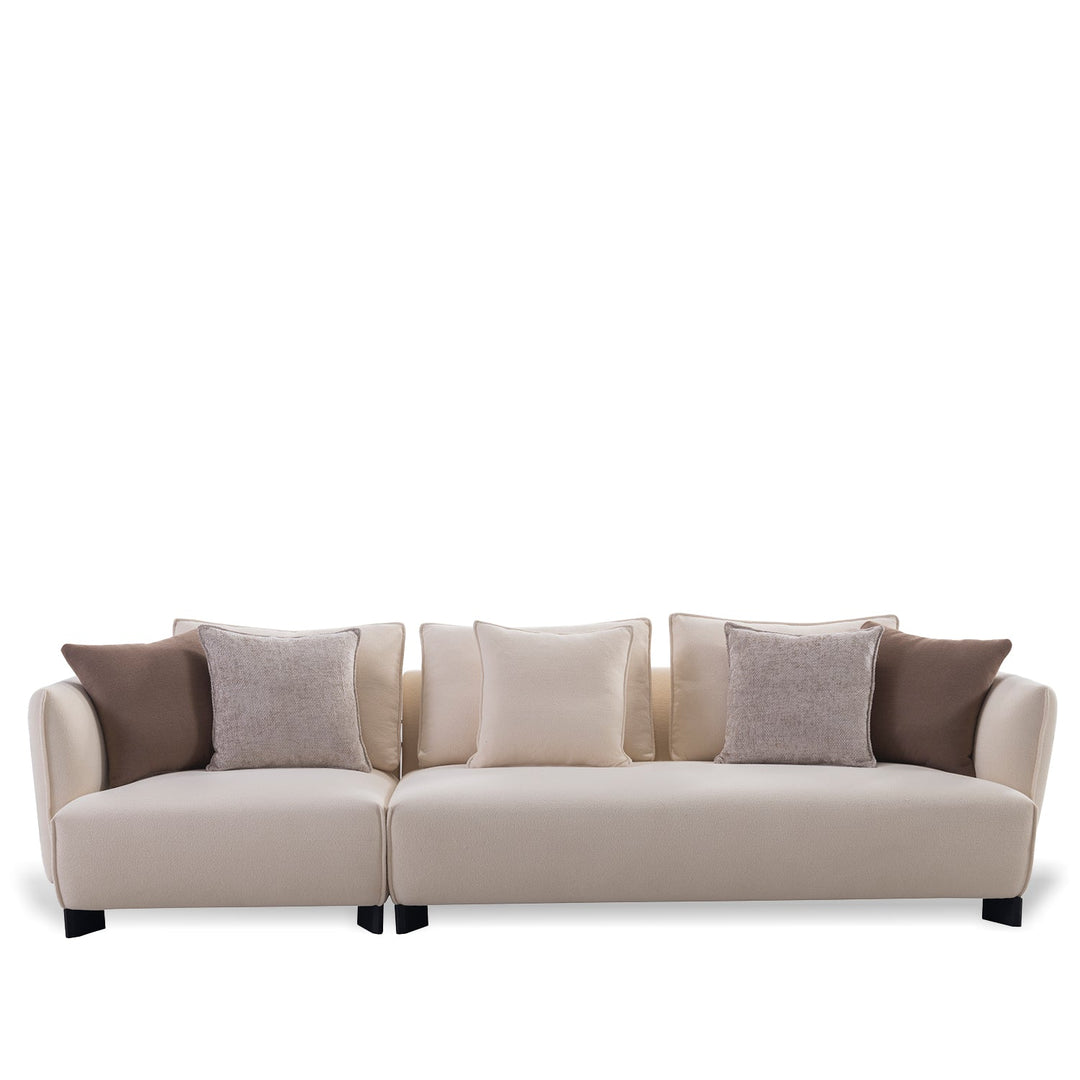 Minimalist fabric 3 seater sofa angler layered structure.