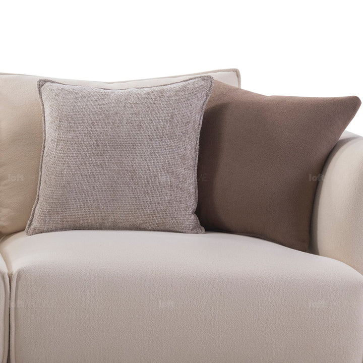 Minimalist fabric 3 seater sofa angler material variants.