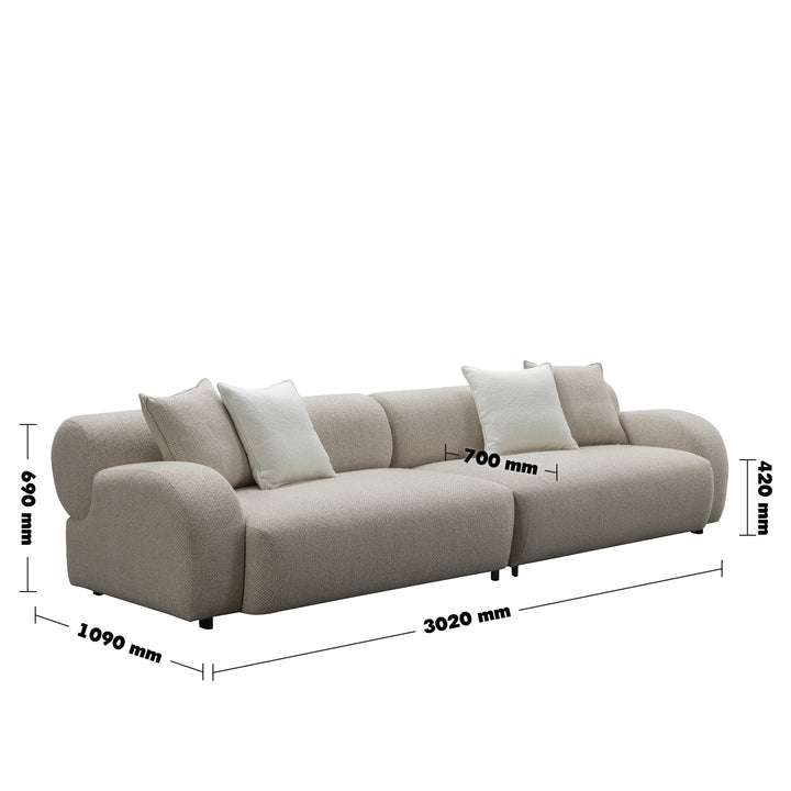 Minimalist Mixed Weave Fabric 4 Seater Sofa ENCH