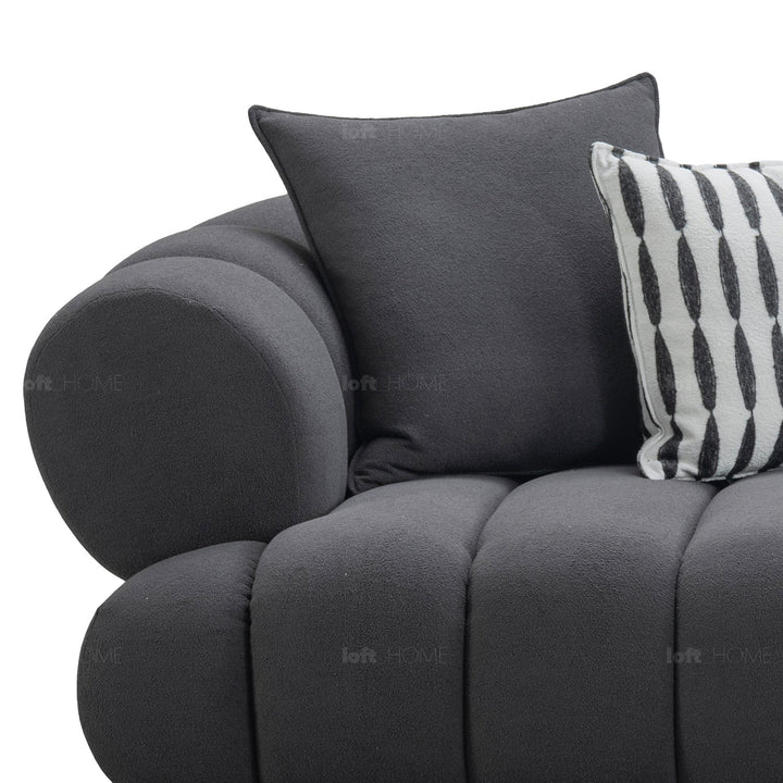 Minimalist fabric 4 seater sofa lace in real life style.