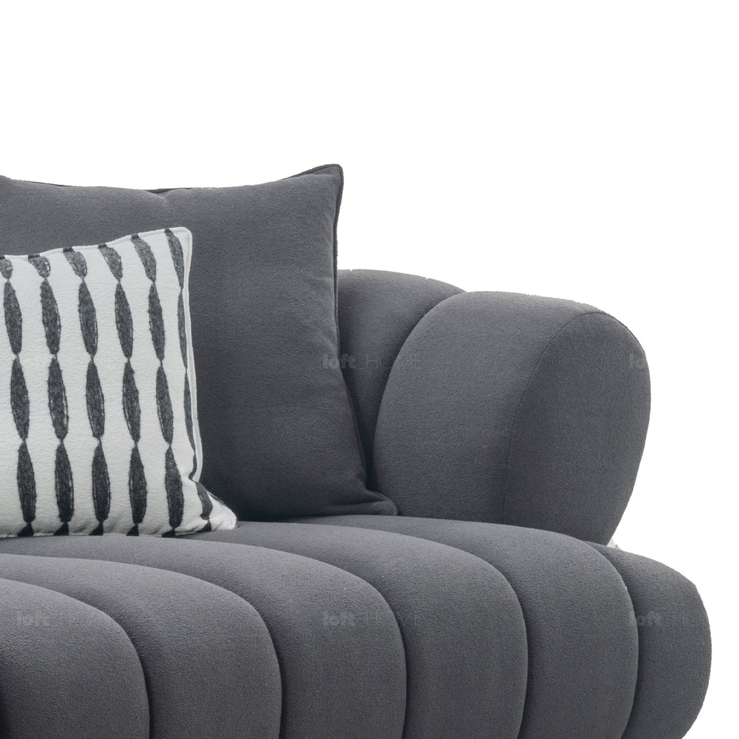 Minimalist fabric 4 seater sofa lace with context.