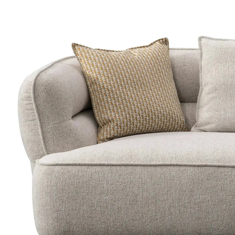 Modern mixed weave fabric 4 seater sofa manor in real life style.