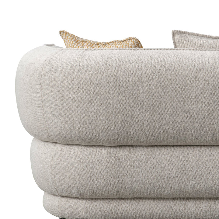 Minimalist fabric 4 seater sofa manor in details.