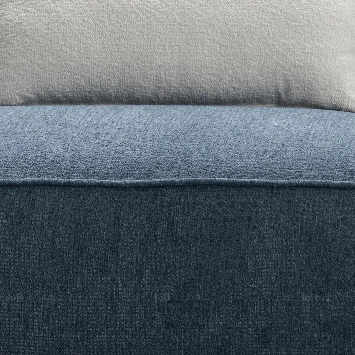 Modern mixed weave fabric 4 seater sofa nep in close up details.
