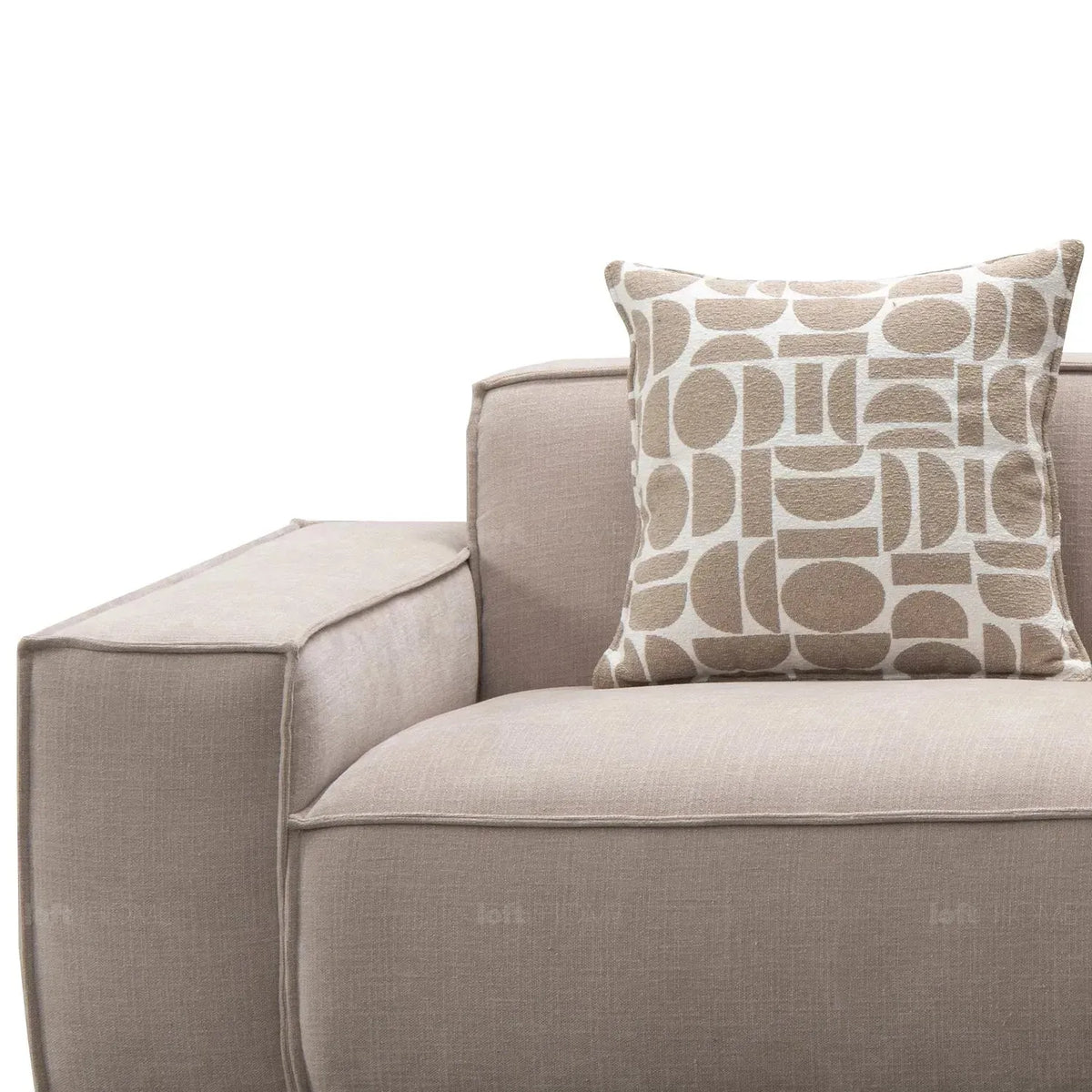 Minimalist mixed weave fabric 5 seater sofa glade in real life style.