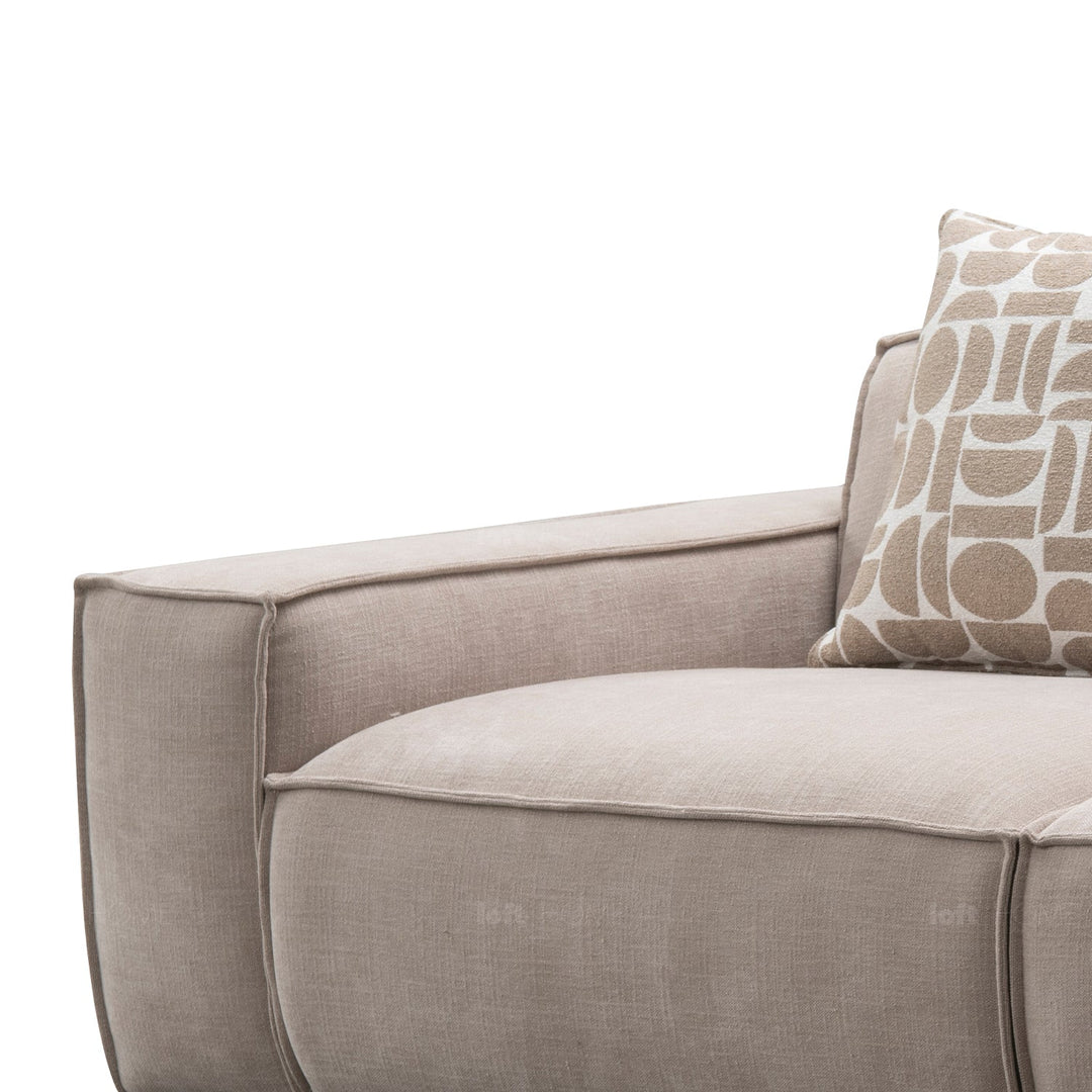 Minimalist fabric 4.5 seater sofa glade with context.