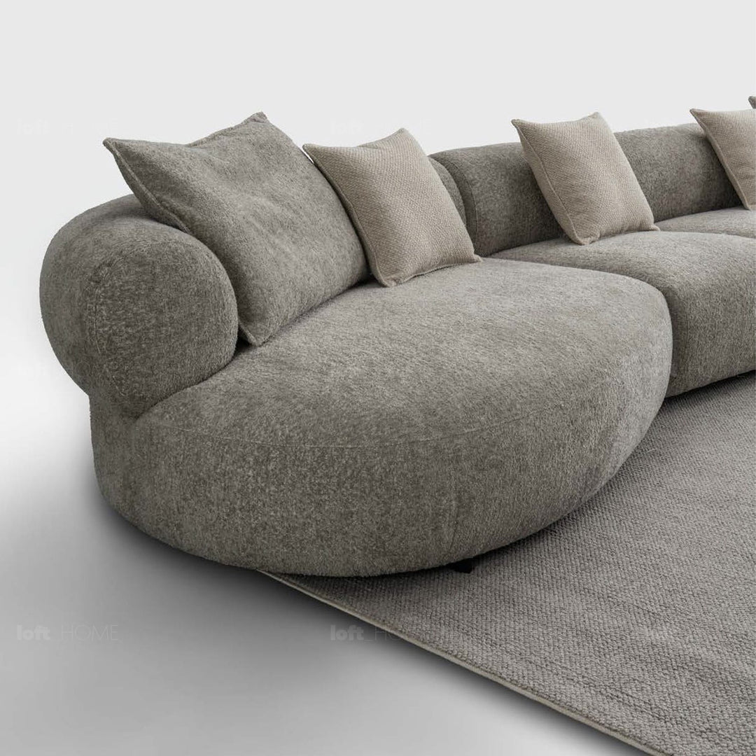 Minimalist fabric l shape sectional sofa ench 2+l material variants.