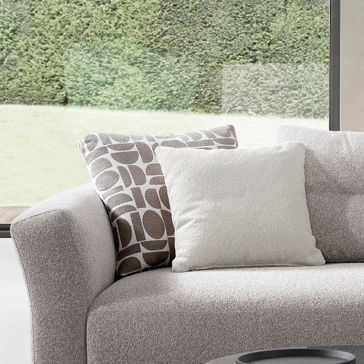 Minimalist mixed weave fabric l shape sectional sofa escape 5+l conceptual design.