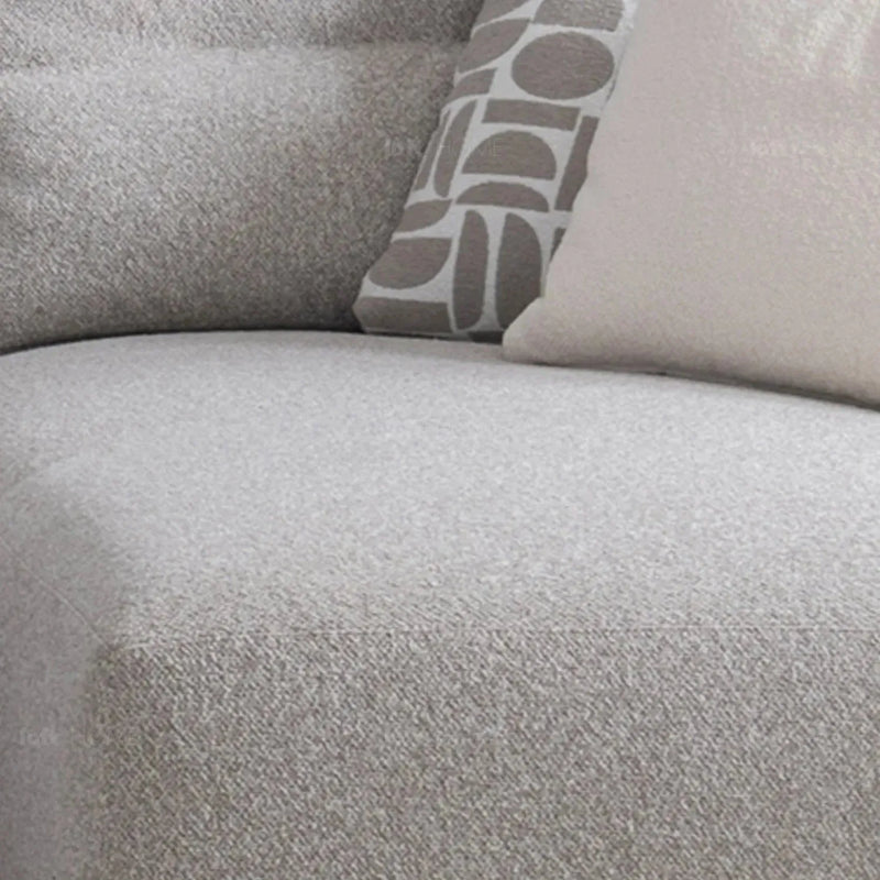 Minimalist mixed weave fabric l shape sectional sofa escape 5+l layered structure.