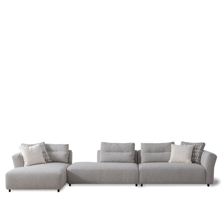 Minimalist mixed weave fabric l shape sectional sofa escape 5+l layered structure.