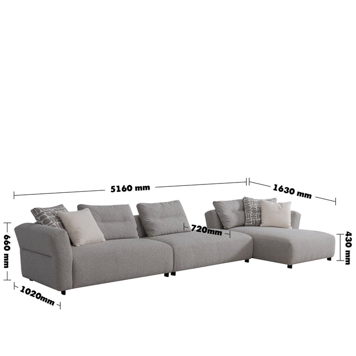 Minimalist mixed weave fabric l shape sectional sofa escape 5+l size charts.