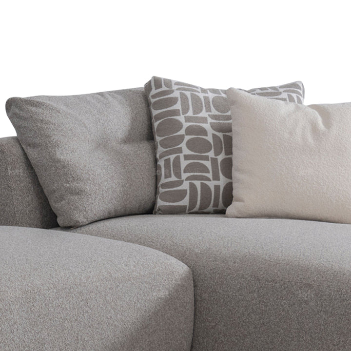 Minimalist mixed weave fabric l shape sectional sofa escape 5+l in close up details.