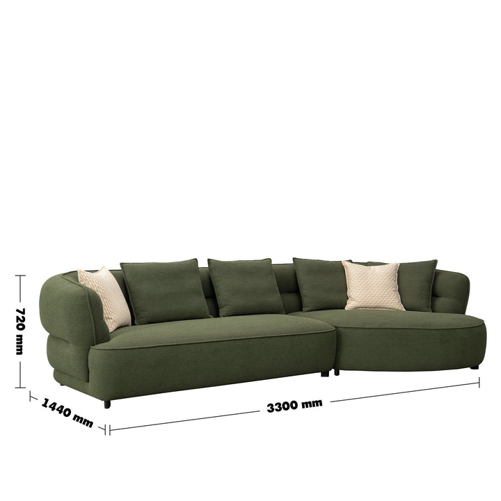 Minimalist fabric l shape sectional sofa fores 3+l size charts.