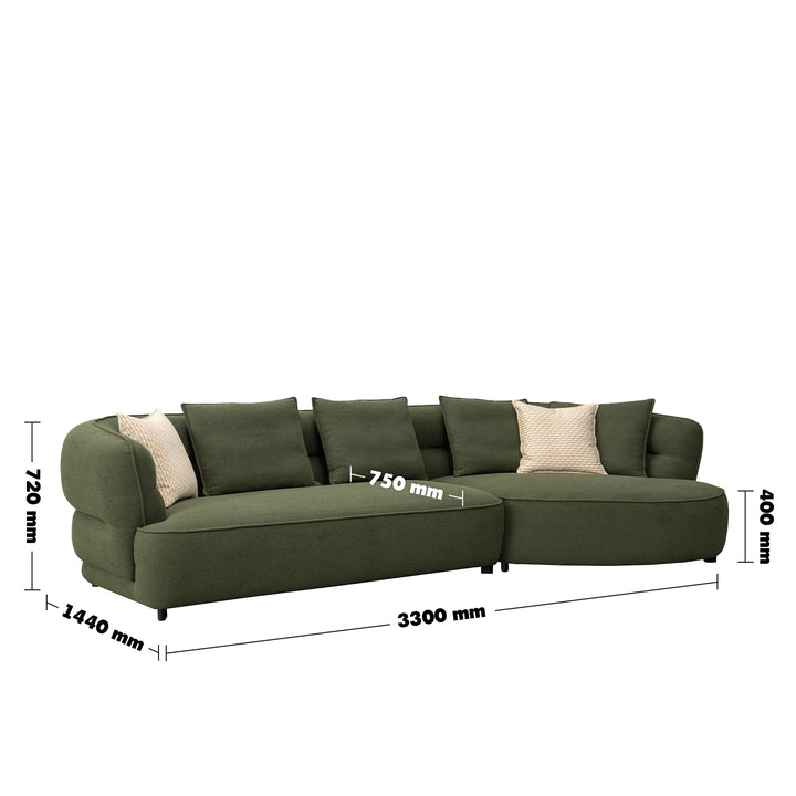 Minimalist Sherpa Fabric L Shape Sectional Sofa FORES 3+L