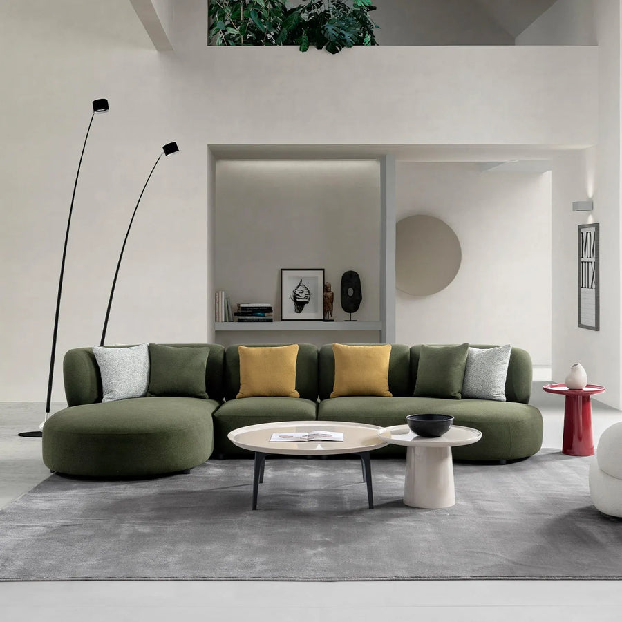 Minimalist fabric l shape sectional sofa fores 4+l primary product view.