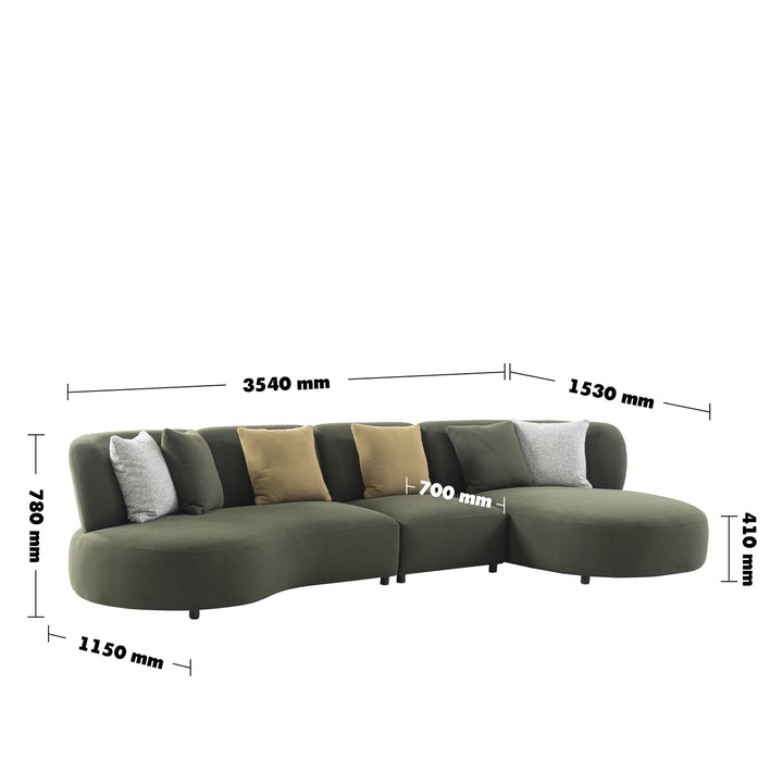 Minimalist Fabric L Shape Sectional Sofa FORES 4+L