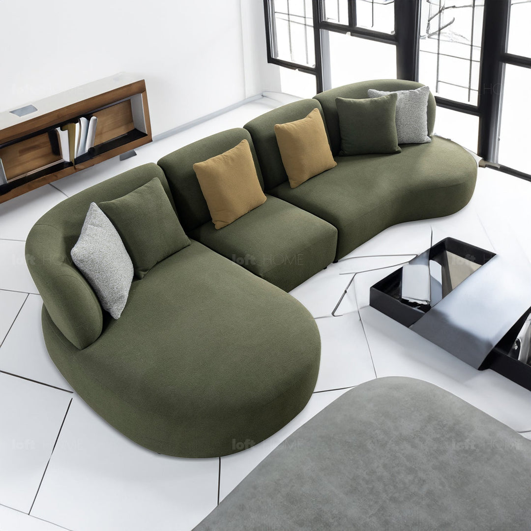 Minimalist fabric l shape sectional sofa fores 4+l with context.