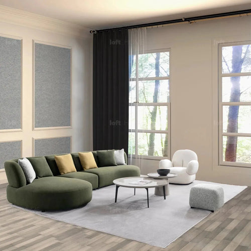 Cream Fabric L Shape Sectional Sofa FORES 4+L Good to Know Preview-1