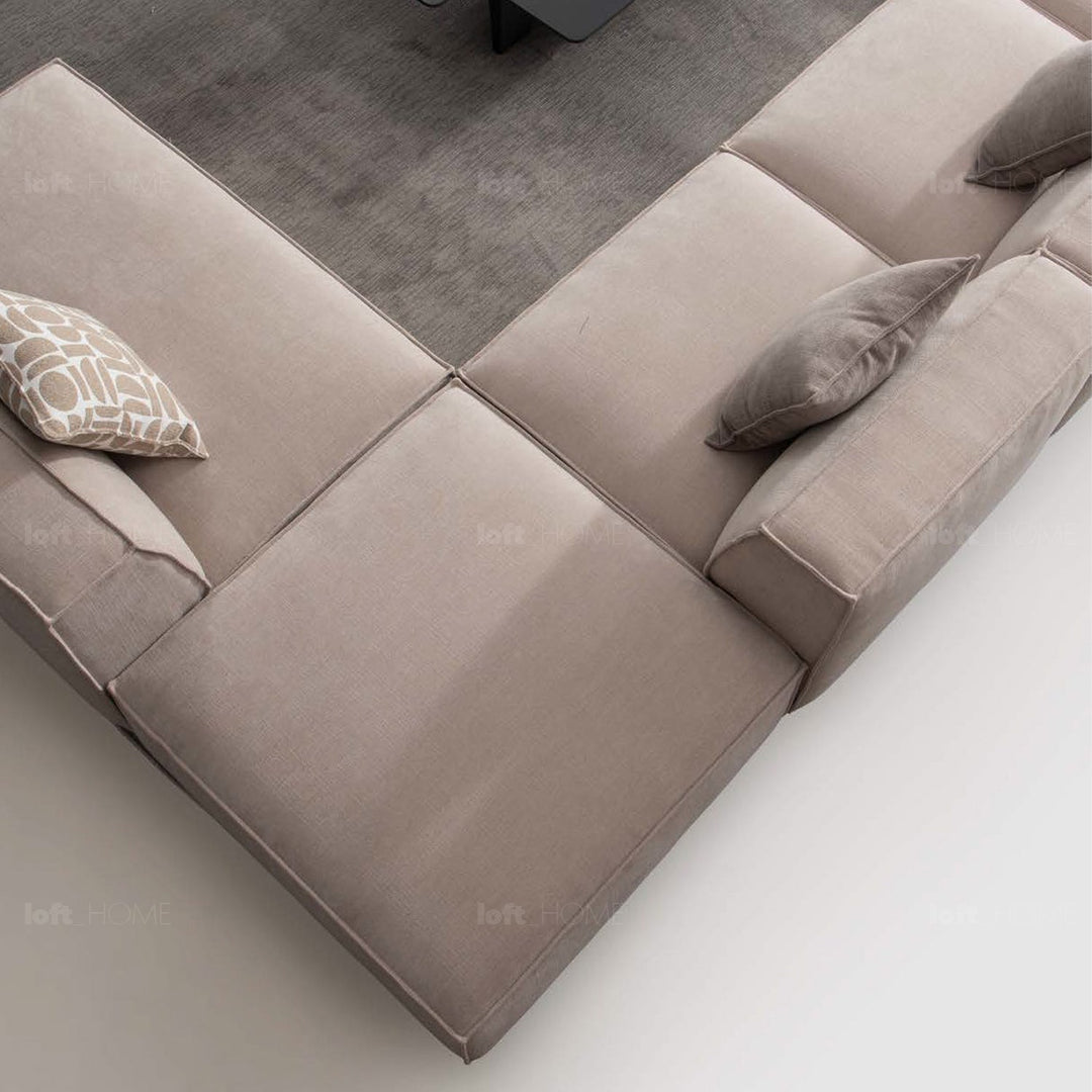 Minimalist fabric l shape sectional sofa glade 3+ottoman+l material variants.