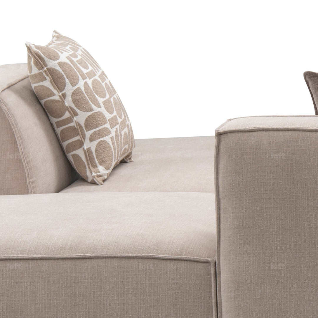 Minimalist fabric l shape sectional sofa glade 3+ottoman+l in close up details.