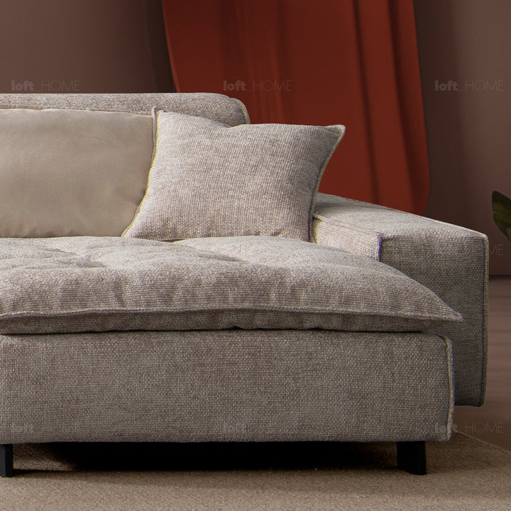 Minimalist mixed weave fabric l shape sectional sofa aumn 4+l in still life.