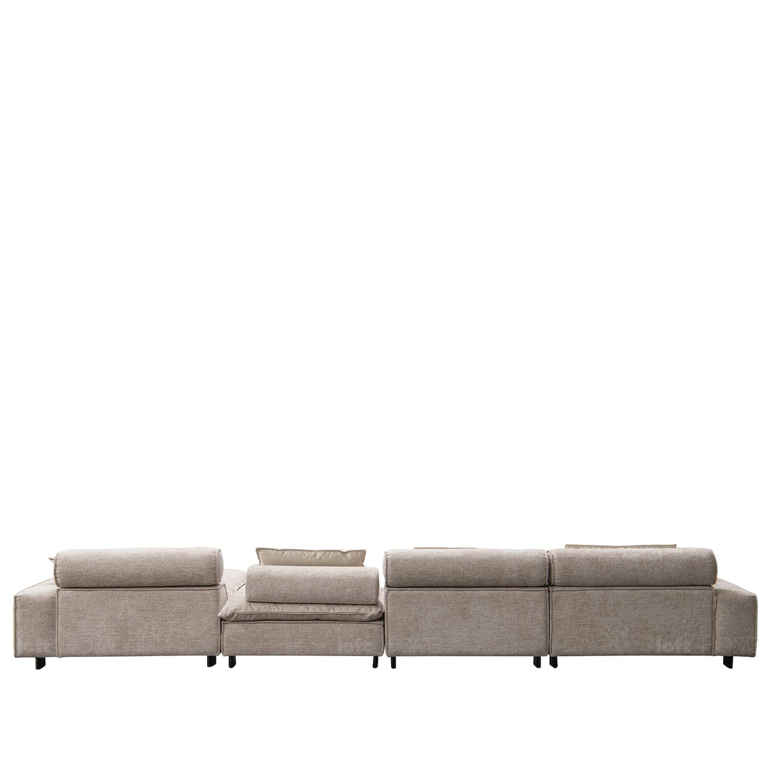 Minimalist mixed weave fabric l shape sectional sofa aumn 4+l color swatches.