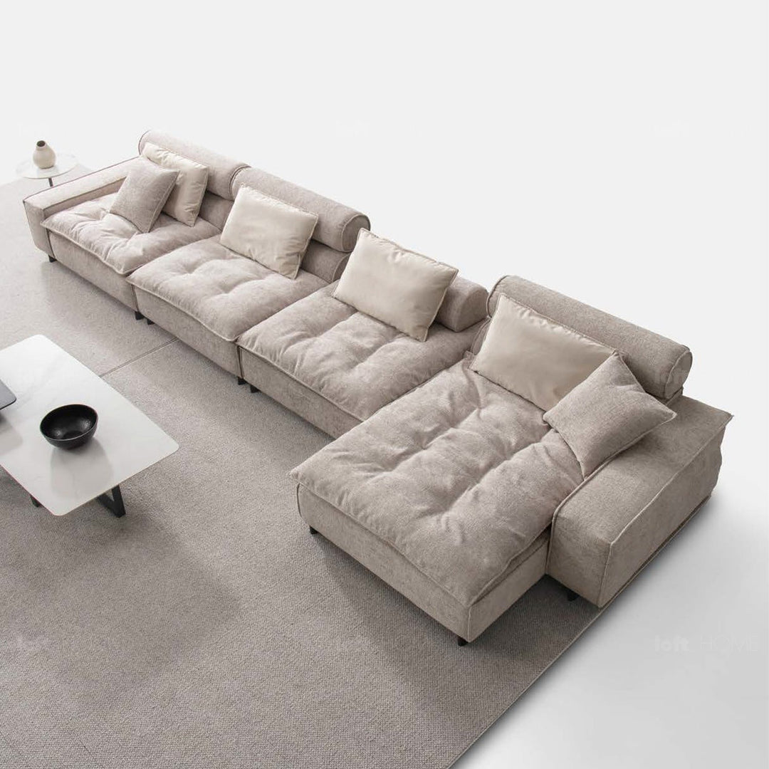 Minimalist fabric l shape sectional sofa illar 4+l material variants.