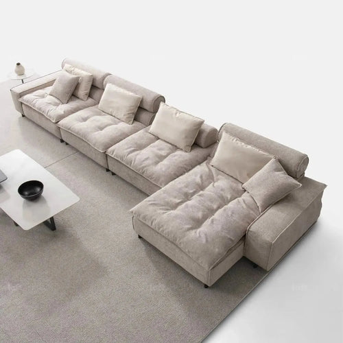 Modern Mixed Weave Fabric L Shape Sectional Sofa AUMN 4+L Good to Know Preview-1