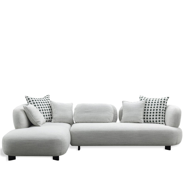 Minimalist fabric l shape sectional sofa monti 4+l in still life.