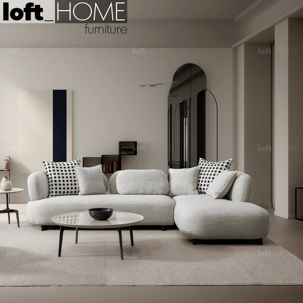 Minimalist fabric l shape sectional sofa monti 4+l primary product view.
