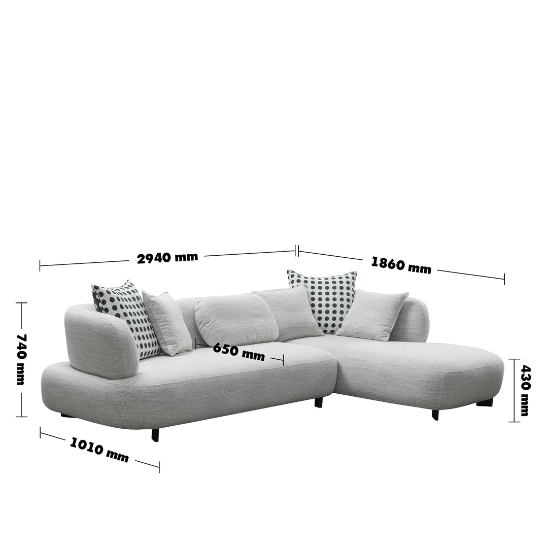 Minimalist Mixed Weave Fabric L Shape Sectional Sofa MONTI 4+L