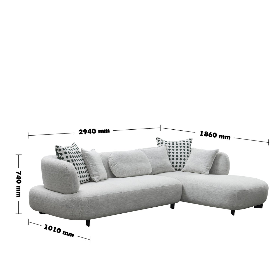 Minimalist fabric l shape sectional sofa monti 4+l size charts.
