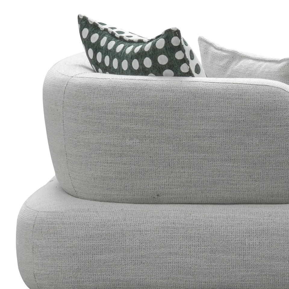 Cream mixed weave fabric l shape sectional sofa calyx 4+l in close up details.