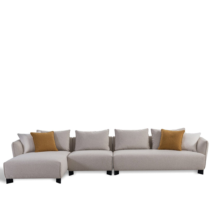 Minimalist fabric l shape sectional sofa nest 3+ l in still life.