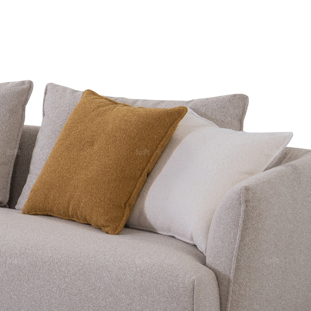 Minimalist fabric l shape sectional sofa nest 3+ l in close up details.