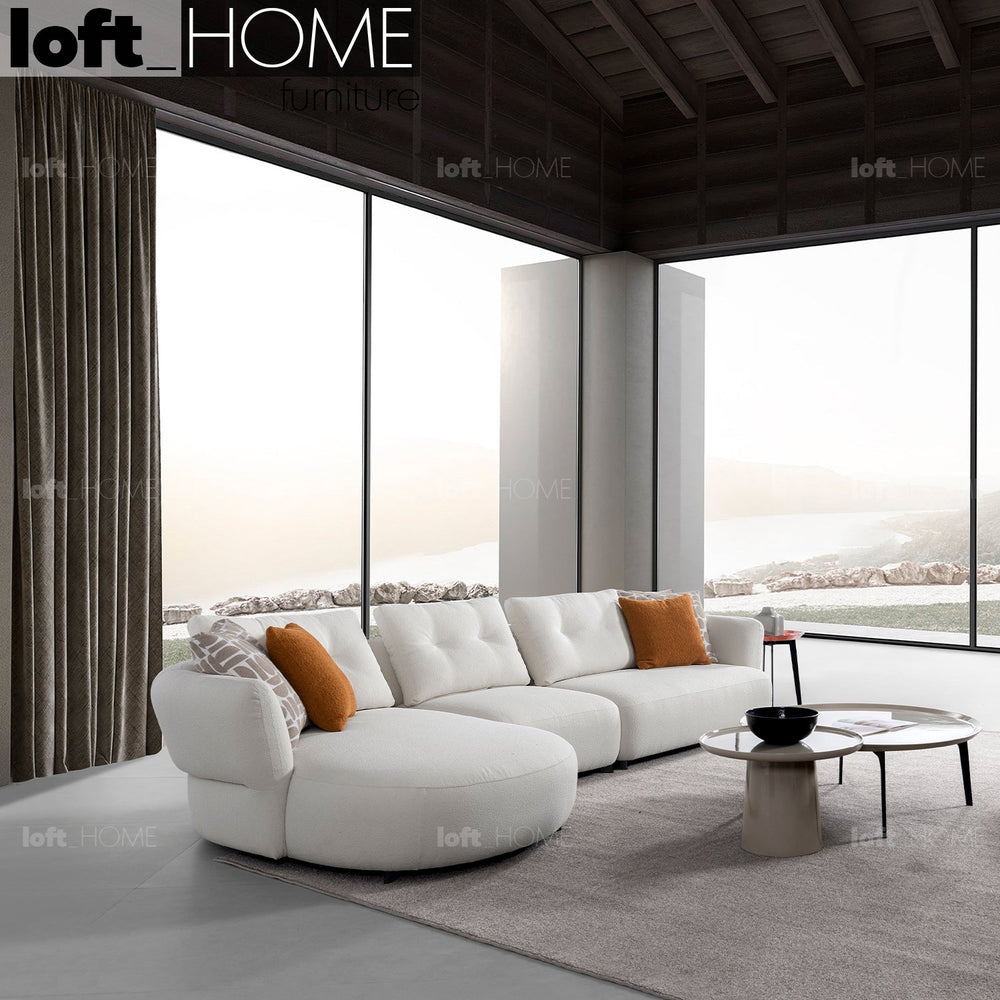 Minimalist fabric l shpe sectional sofa luxe 3+l primary product view.